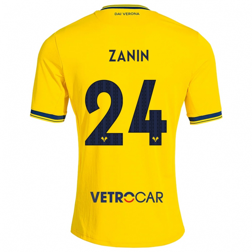 נשים David Zanin #24 צהוב אדום הרחק ג'רזי 2026/27 חולצה קצרה