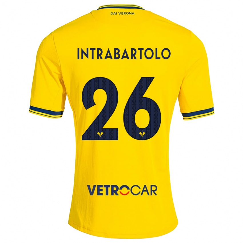 נשים Denis Intrabartolo #26 צהוב אדום הרחק ג'רזי 2026/27 חולצה קצרה