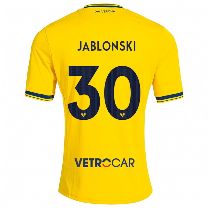 נשים Darvin Jablonski #30 צהוב אדום הרחק ג'רזי 2026/27 חולצה קצרה