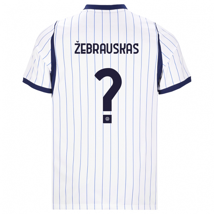 נשים Jokūbas Žebrauskas #0 לבן כחול כהה הרחק ג'רזי 2026/27 חולצה קצרה