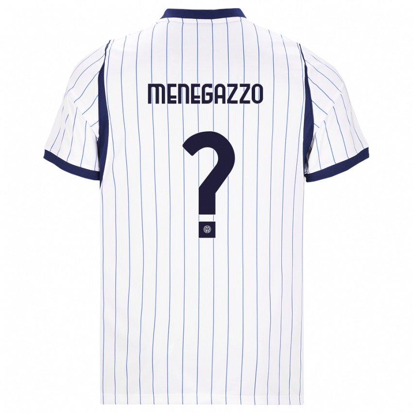 נשים Leonardo Menegazzo #0 לבן כחול כהה הרחק ג'רזי 2026/27 חולצה קצרה