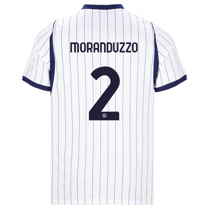 נשים Nicolo Moranduzzo #2 לבן כחול כהה הרחק ג'רזי 2026/27 חולצה קצרה