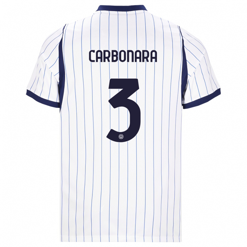 נשים Matteo Carbonara #3 לבן כחול כהה הרחק ג'רזי 2026/27 חולצה קצרה