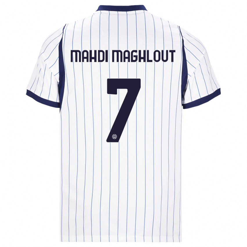 נשים Ali Mahdi Maghlout #7 לבן כחול כהה הרחק ג'רזי 2026/27 חולצה קצרה