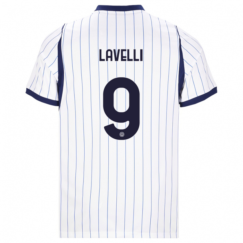 נשים Matteo Lavelli #9 לבן כחול כהה הרחק ג'רזי 2026/27 חולצה קצרה