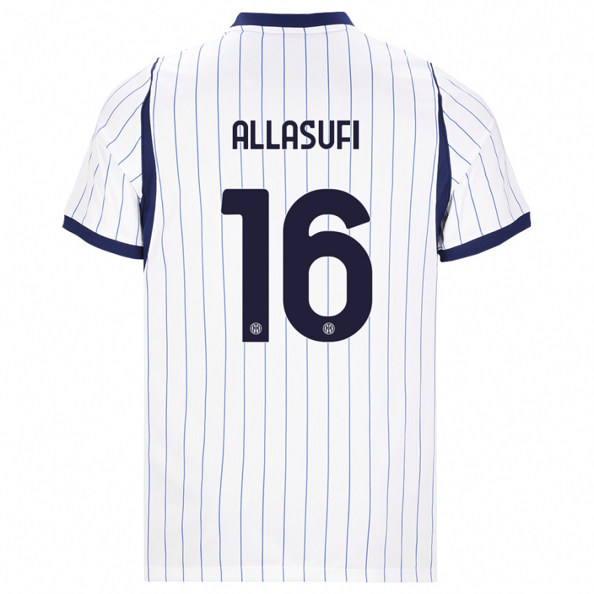 נשים Mattias Allasufi #16 לבן כחול כהה הרחק ג'רזי 2026/27 חולצה קצרה