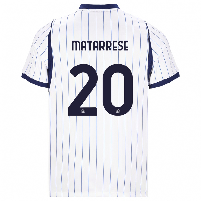 נשים Thomas Matarrese #20 לבן כחול כהה הרחק ג'רזי 2026/27 חולצה קצרה
