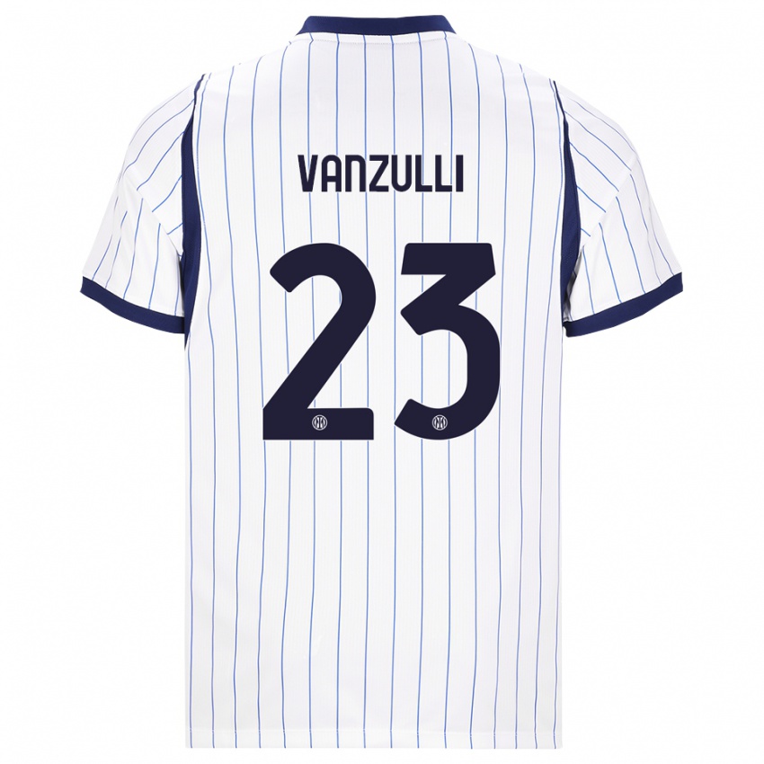 נשים Marco Vanzulli #23 לבן כחול כהה הרחק ג'רזי 2026/27 חולצה קצרה