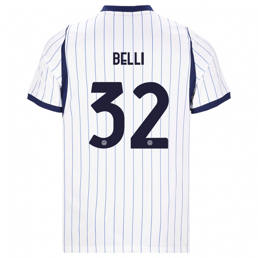 נשים Elena Belli #32 לבן כחול כהה הרחק ג'רזי 2026/27 חולצה קצרה