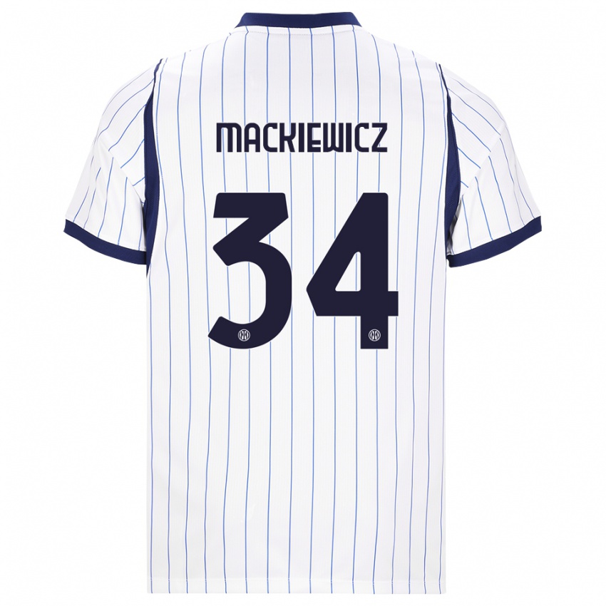 נשים Patryk Mackiewicz #34 לבן כחול כהה הרחק ג'רזי 2026/27 חולצה קצרה