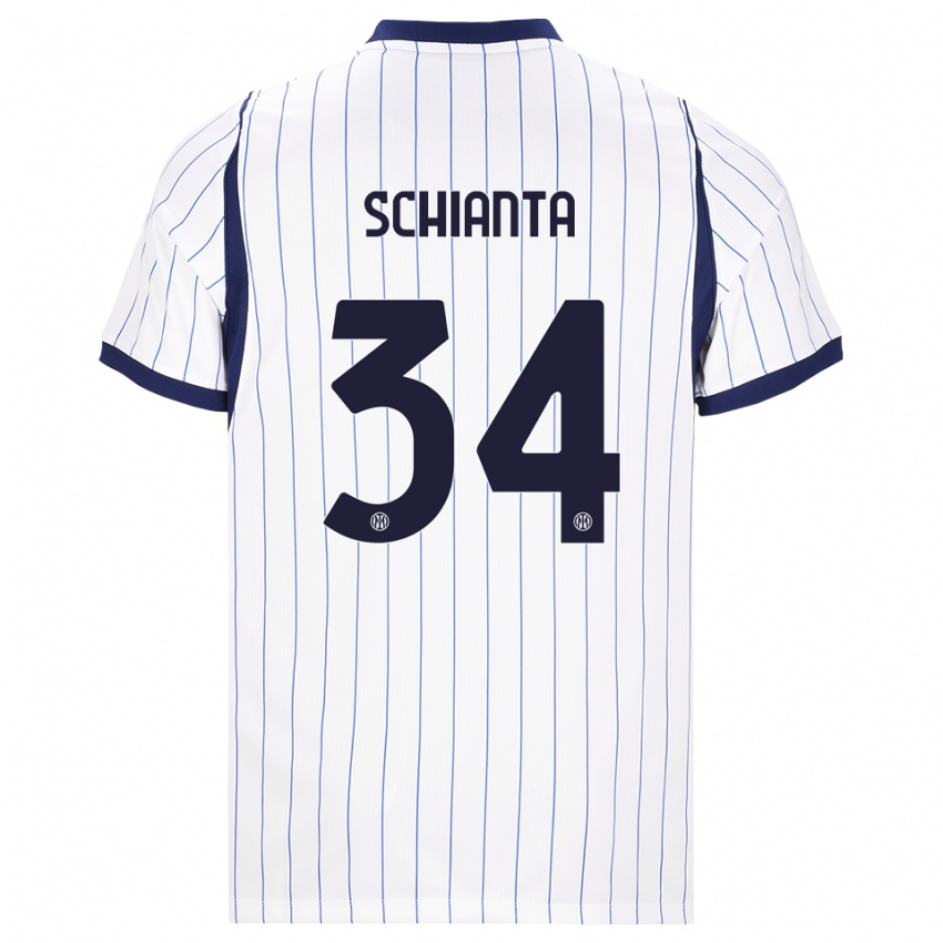 נשים Valentina Schianta #34 לבן כחול כהה הרחק ג'רזי 2026/27 חולצה קצרה