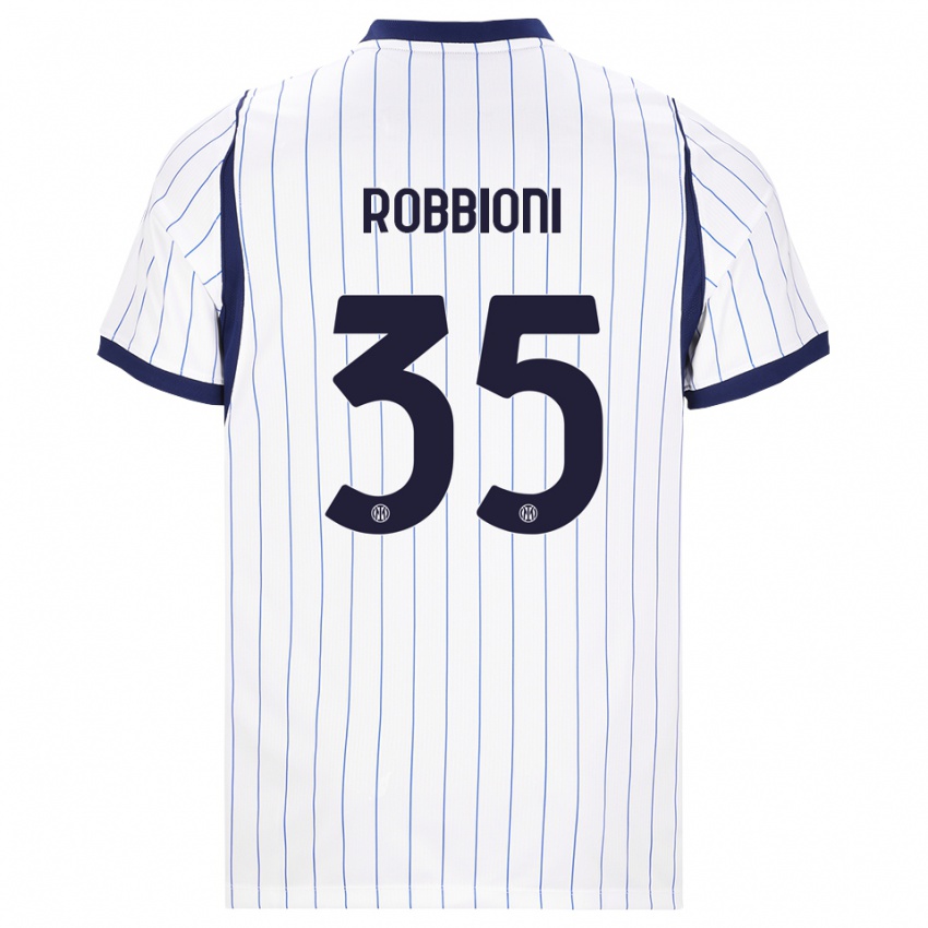 נשים Matilde Robbioni #35 לבן כחול כהה הרחק ג'רזי 2026/27 חולצה קצרה