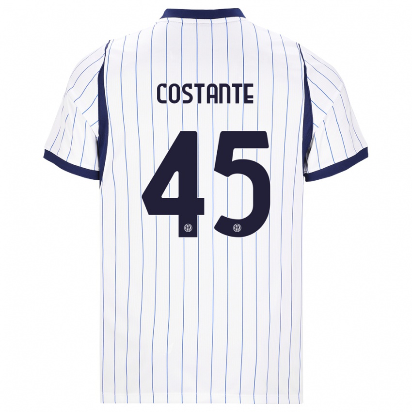 נשים Umberto Costante #45 לבן כחול כהה הרחק ג'רזי 2026/27 חולצה קצרה