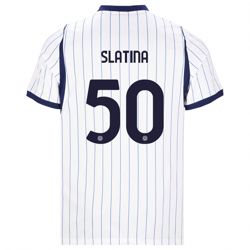 נשים Duje Slatina #50 לבן כחול כהה הרחק ג'רזי 2026/27 חולצה קצרה