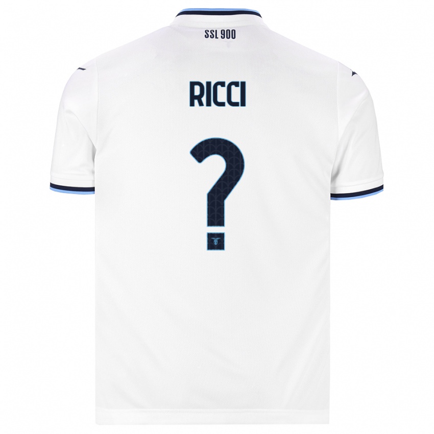 נשים Gianmarco Ricci #0 לבן כחול כהה הרחק ג'רזי 2026/27 חולצה קצרה