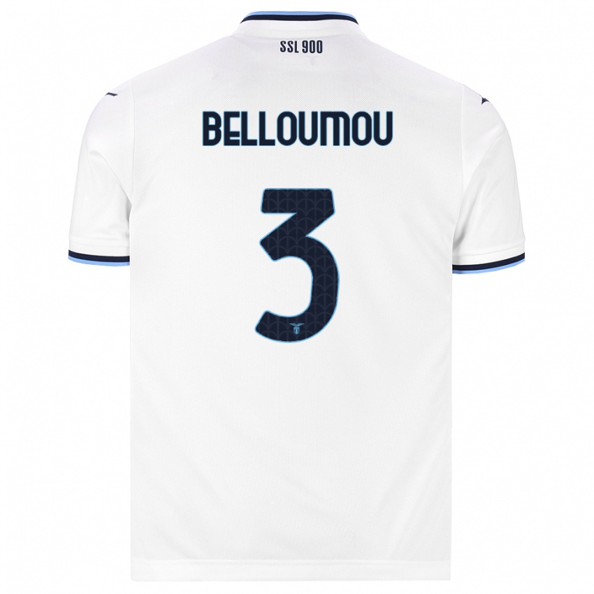 נשים Inès Belloumou #3 לבן כחול כהה הרחק ג'רזי 2026/27 חולצה קצרה