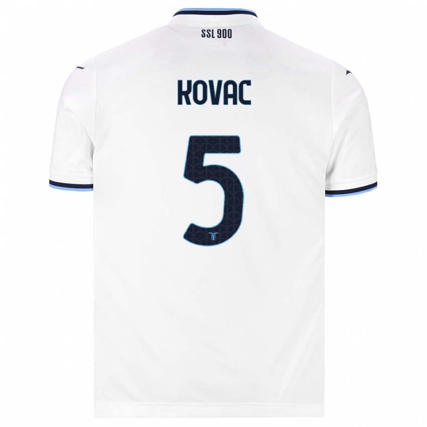 נשים Blaz Kovac #5 לבן כחול כהה הרחק ג'רזי 2026/27 חולצה קצרה