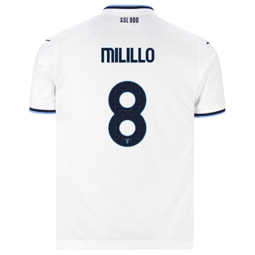 נשים Flavio Milillo #8 לבן כחול כהה הרחק ג'רזי 2026/27 חולצה קצרה