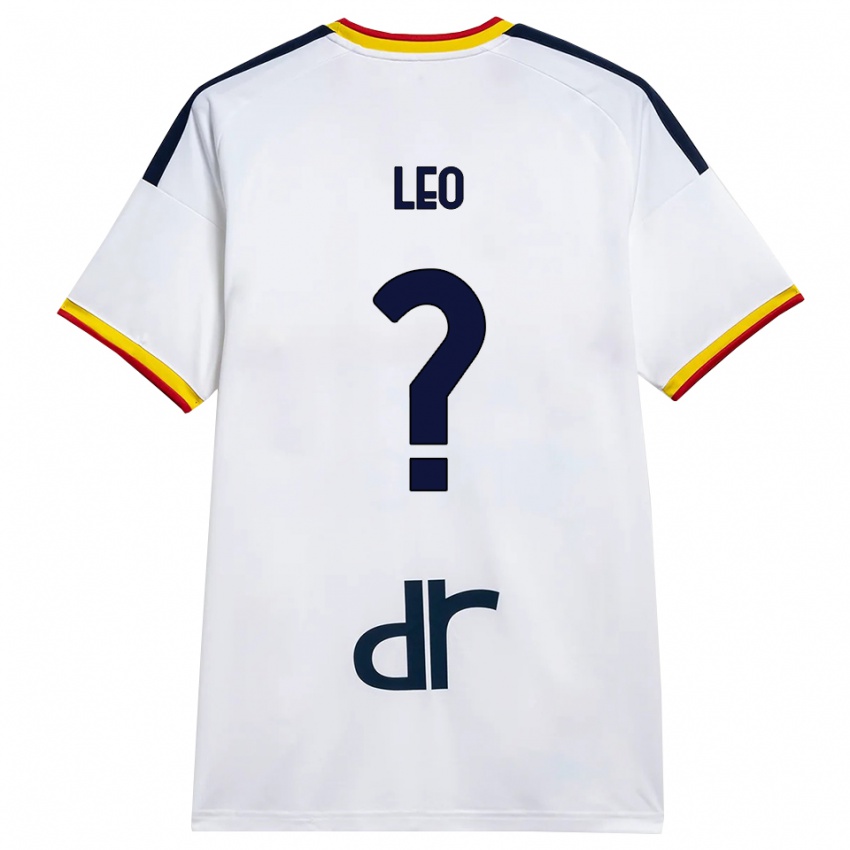 נשים Giulio Leo #0 לבן צהוב אדום הרחק ג'רזי 2026/27 חולצה קצרה