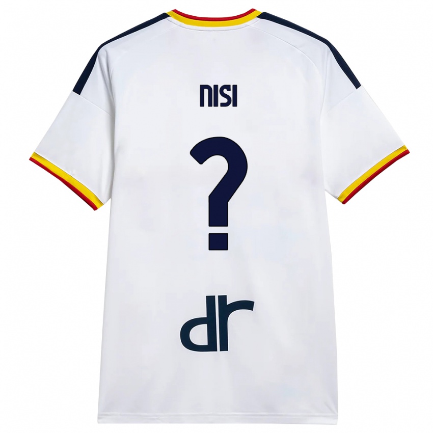 נשים Giuseppe Nisi #0 לבן צהוב אדום הרחק ג'רזי 2026/27 חולצה קצרה