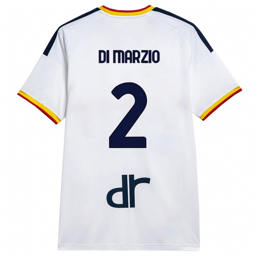 נשים Flavio Di Marzio #2 לבן צהוב אדום הרחק ג'רזי 2026/27 חולצה קצרה