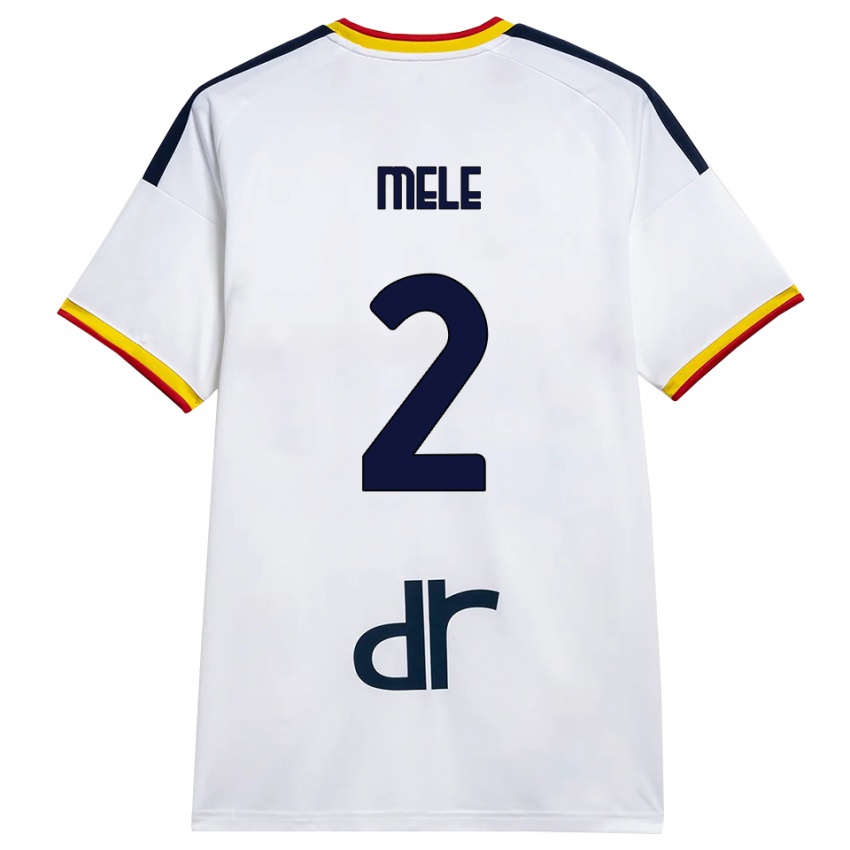 נשים Federico Mele #2 לבן צהוב אדום הרחק ג'רזי 2026/27 חולצה קצרה