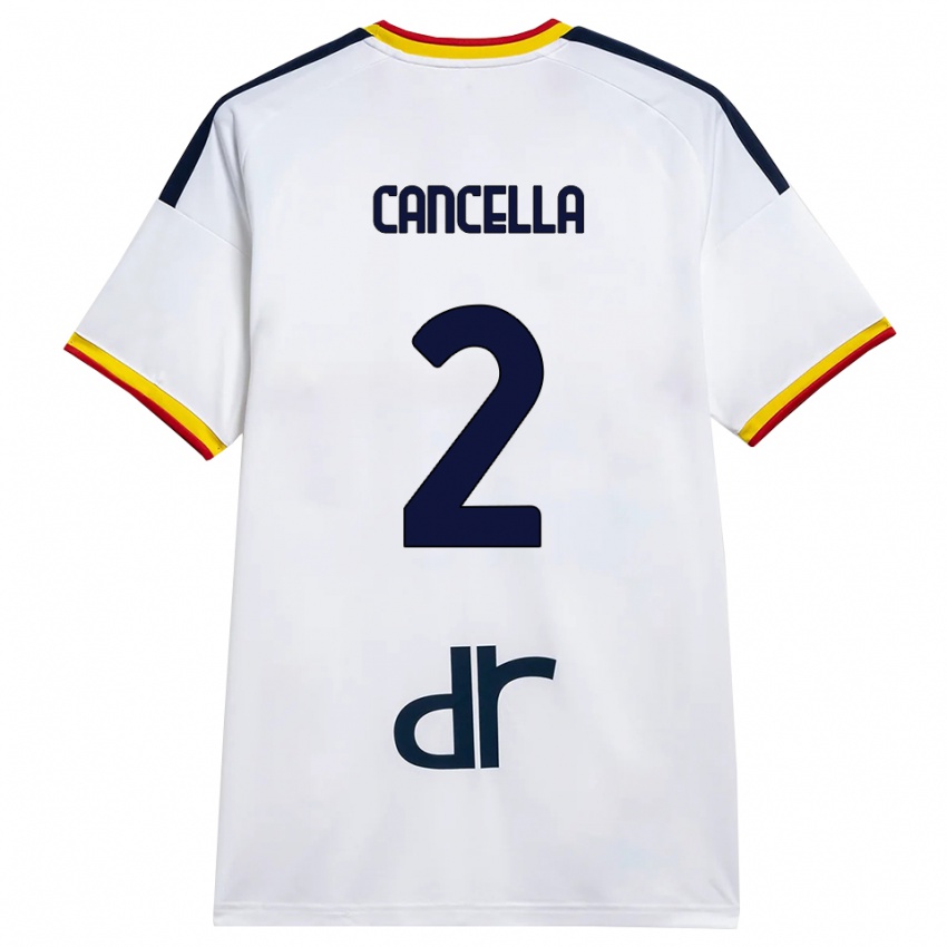 נשים Daniel Cancella #2 לבן צהוב אדום הרחק ג'רזי 2026/27 חולצה קצרה