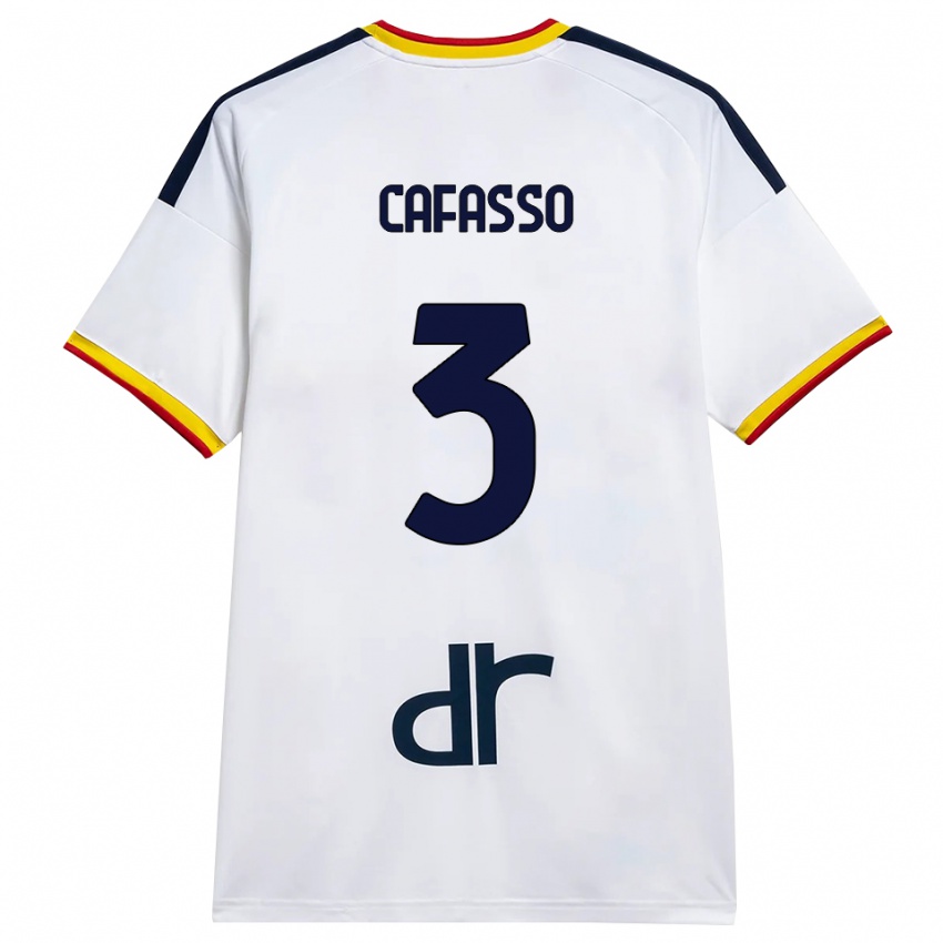 נשים Giuseppe Cafasso #3 לבן צהוב אדום הרחק ג'רזי 2026/27 חולצה קצרה