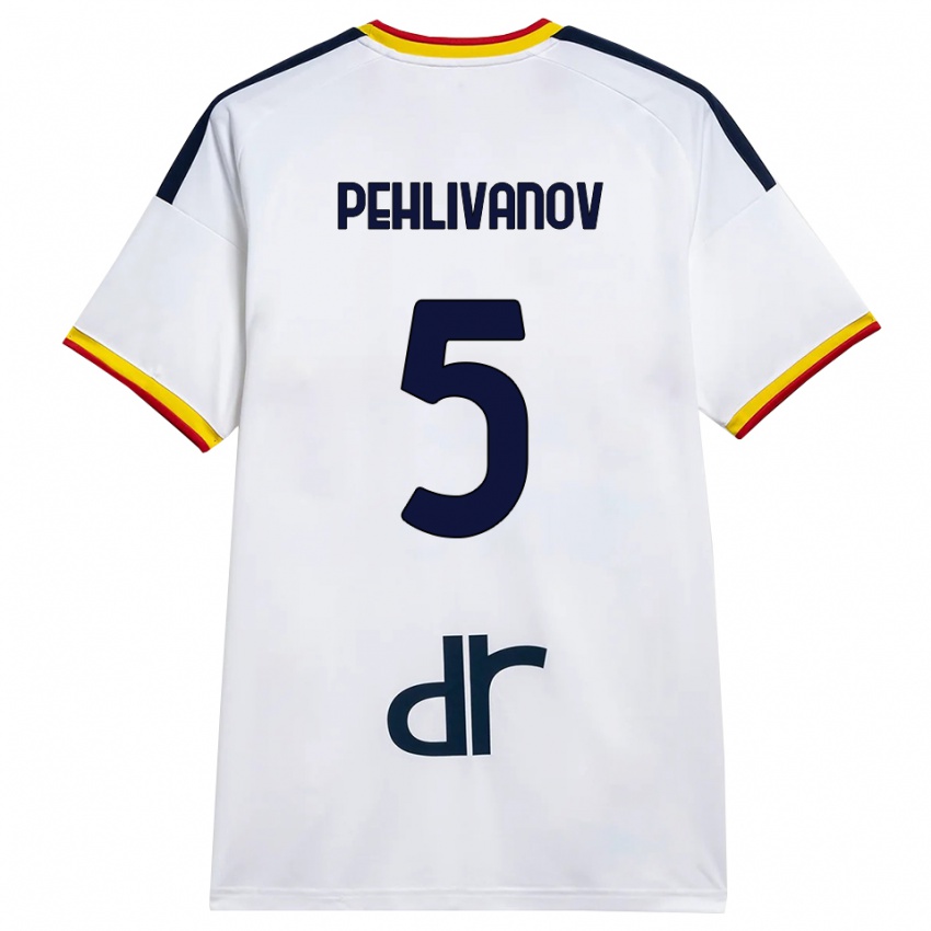 נשים Cristian Pehlivanov #5 לבן צהוב אדום הרחק ג'רזי 2026/27 חולצה קצרה