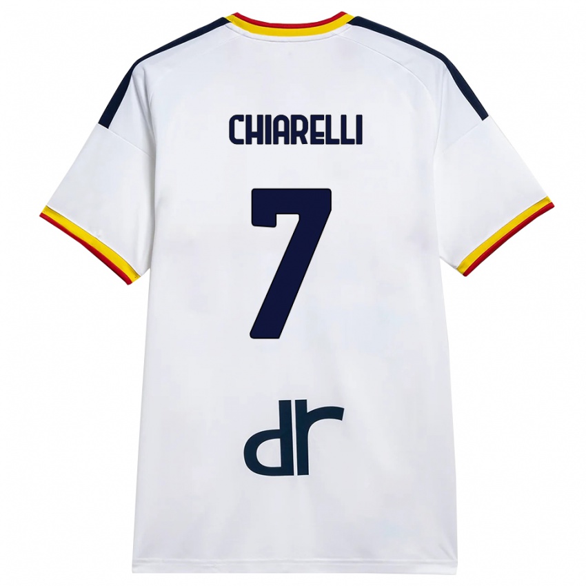 נשים Donato Chiarelli #7 לבן צהוב אדום הרחק ג'רזי 2026/27 חולצה קצרה