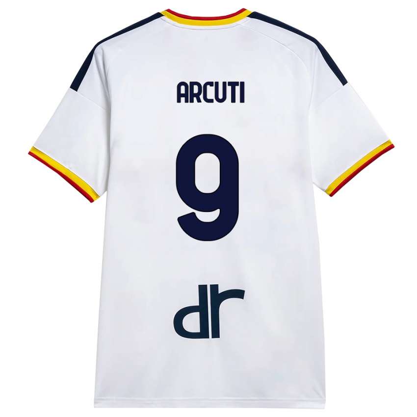 נשים Gabriele Arcuti #9 לבן צהוב אדום הרחק ג'רזי 2026/27 חולצה קצרה