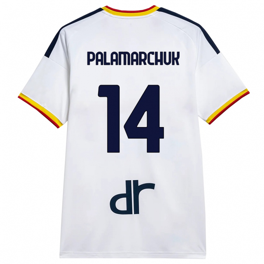 נשים Cristiano Vitaly Palamarchuk #14 לבן צהוב אדום הרחק ג'רזי 2026/27 חולצה קצרה