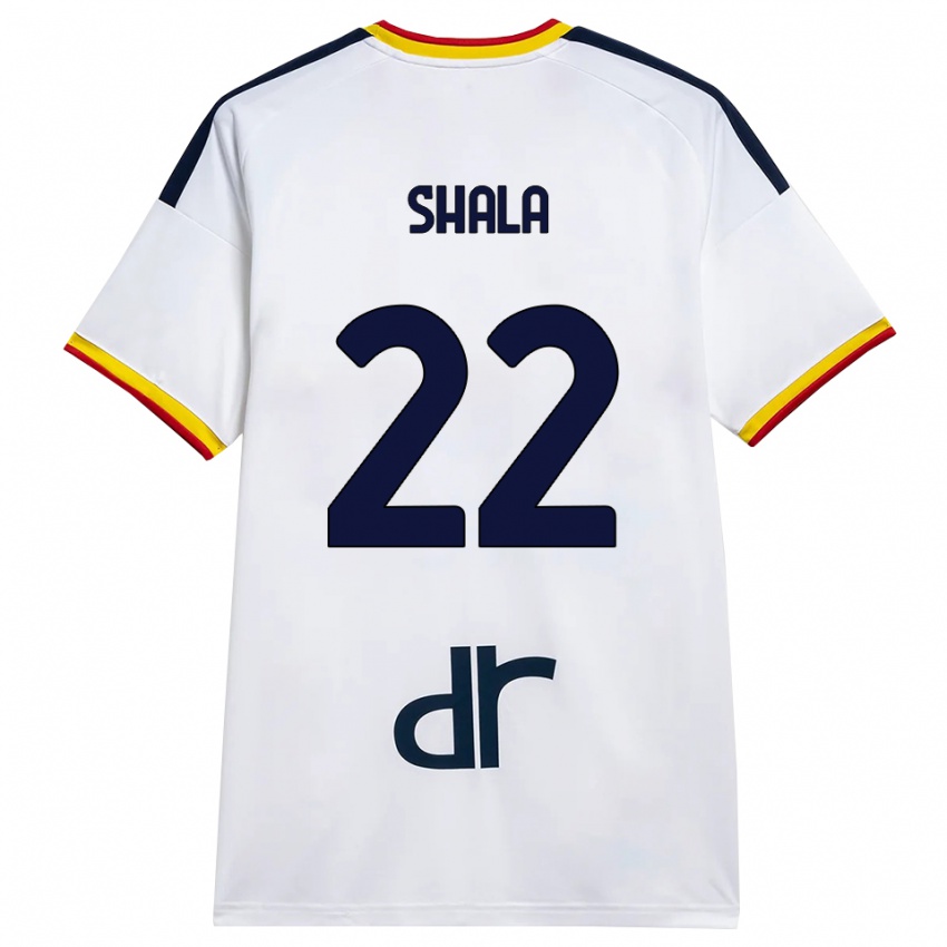 נשים Erlis Shala #22 לבן צהוב אדום הרחק ג'רזי 2026/27 חולצה קצרה