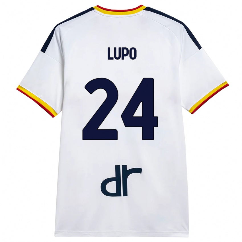 נשים Christian Lupo #24 לבן צהוב אדום הרחק ג'רזי 2026/27 חולצה קצרה