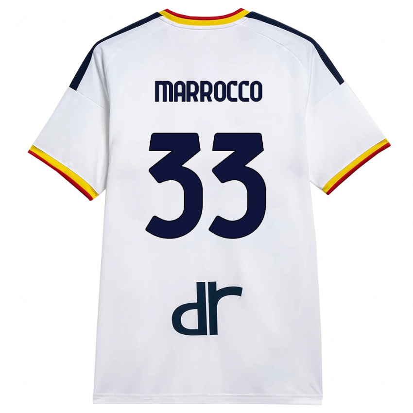 נשים Iacopo Marrocco #33 לבן צהוב אדום הרחק ג'רזי 2026/27 חולצה קצרה