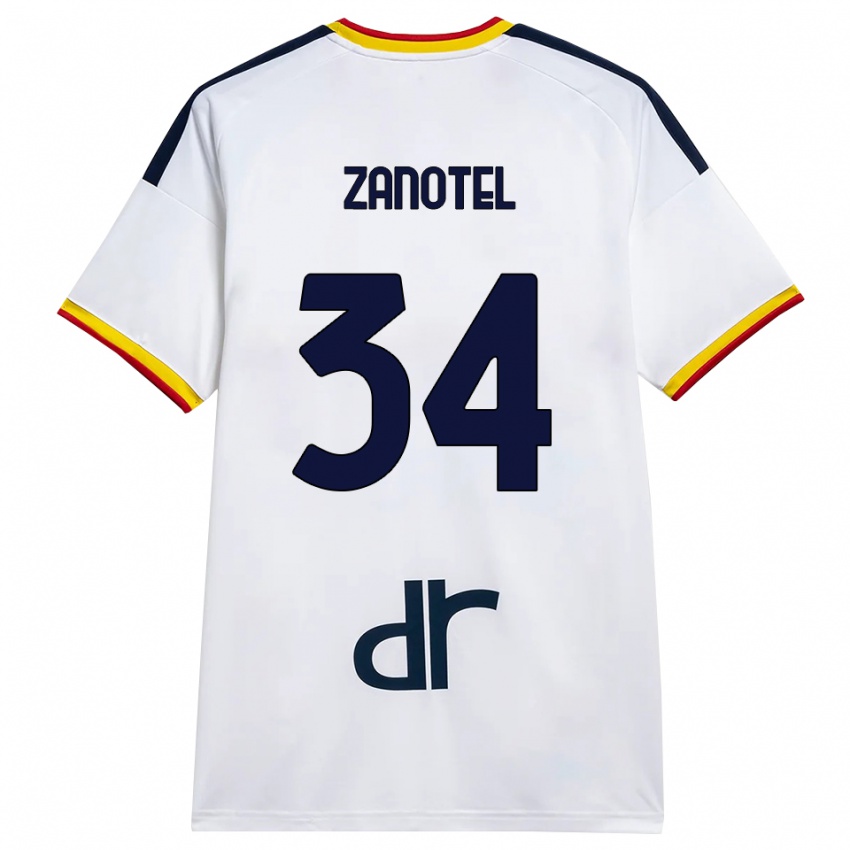 נשים Giovanni Zanotel #34 לבן צהוב אדום הרחק ג'רזי 2026/27 חולצה קצרה
