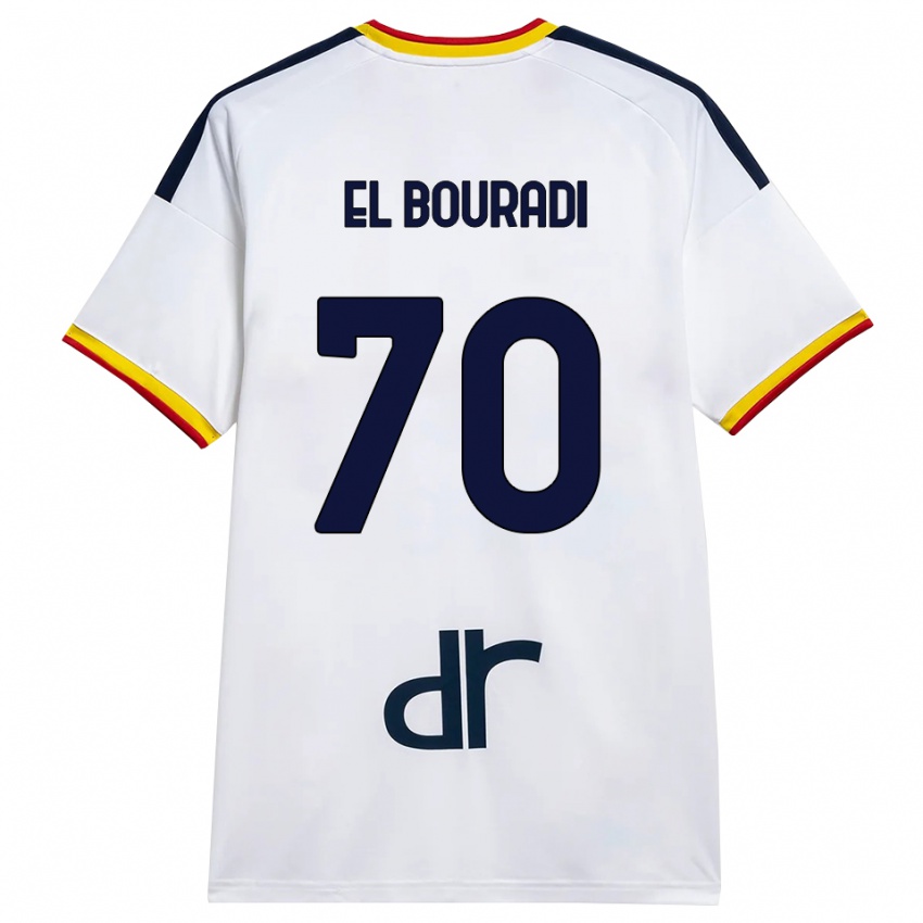 נשים Walid El Bouradi #70 לבן צהוב אדום הרחק ג'רזי 2026/27 חולצה קצרה