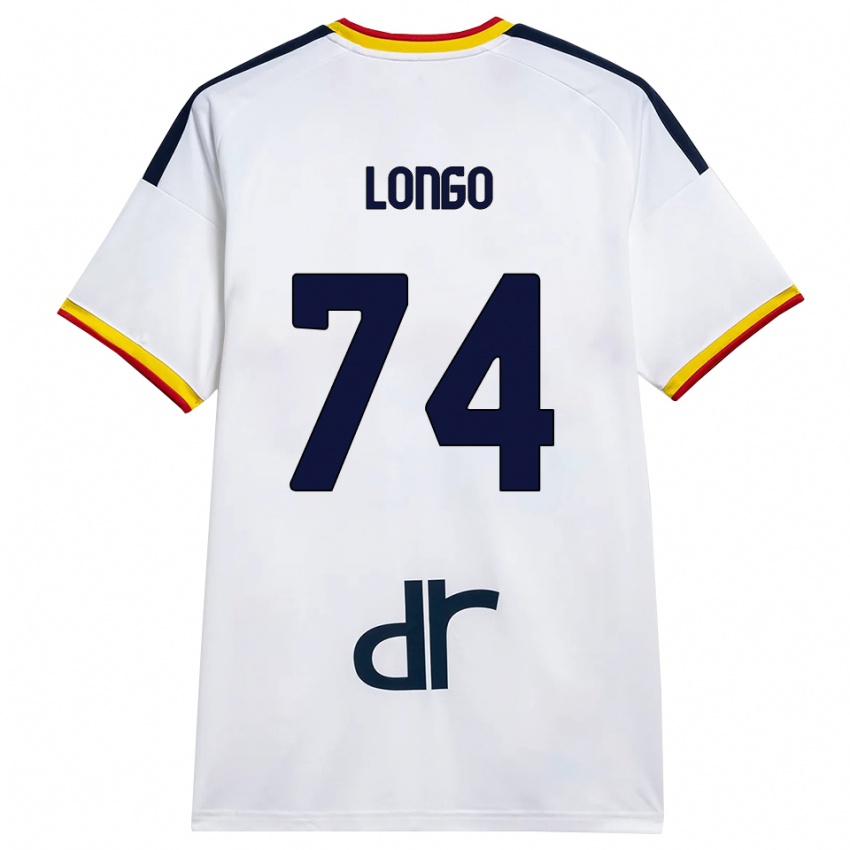נשים Francesco Longo #74 לבן צהוב אדום הרחק ג'רזי 2026/27 חולצה קצרה