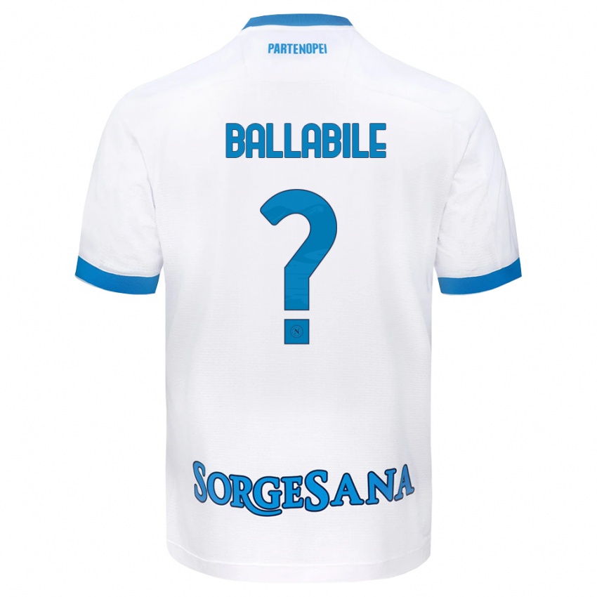 נשים Ernesto Ballabile #0 לבן כחול שמיים הרחק ג'רזי 2026/27 חולצה קצרה