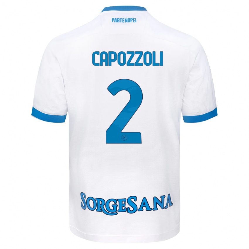נשים Emanuele Capozzoli #2 לבן כחול שמיים הרחק ג'רזי 2026/27 חולצה קצרה