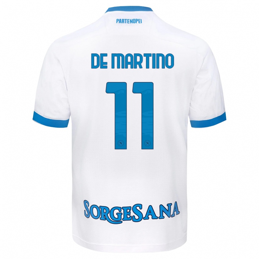 נשים Giuseppe De Martino #11 לבן כחול שמיים הרחק ג'רזי 2026/27 חולצה קצרה