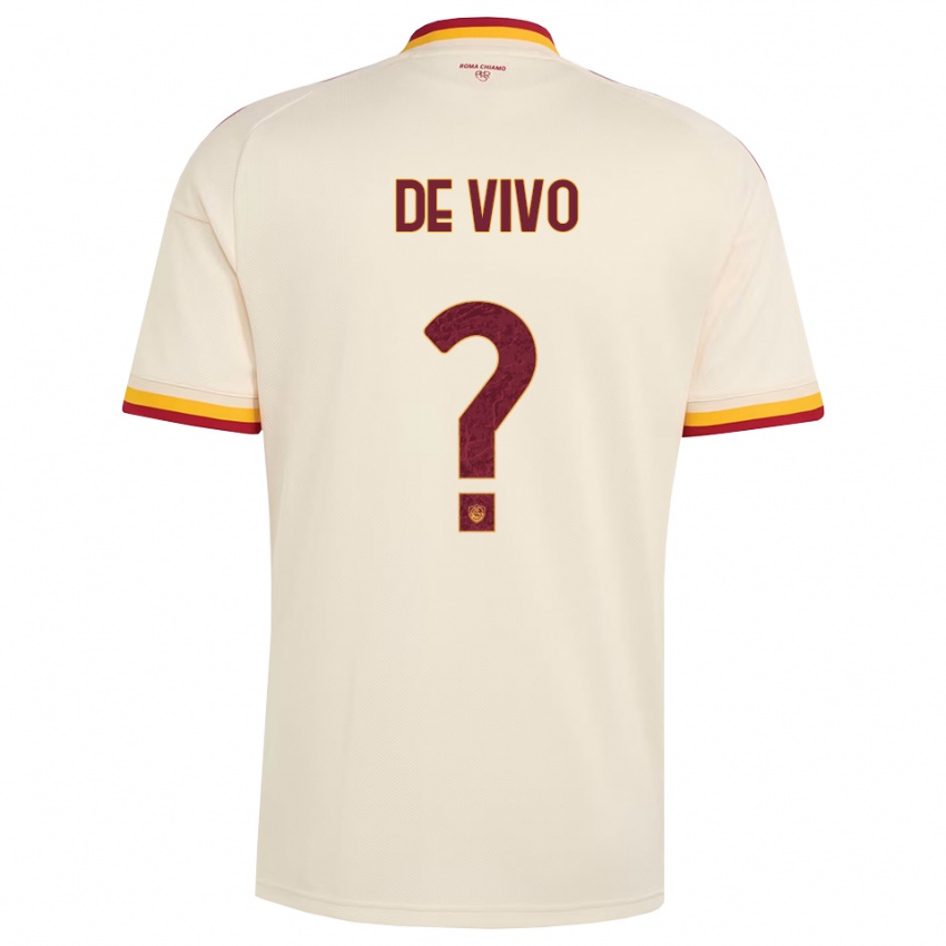 נשים Davide De Vivo #0 שמפניה אדום צהוב הרחק ג'רזי 2026/27 חולצה קצרה