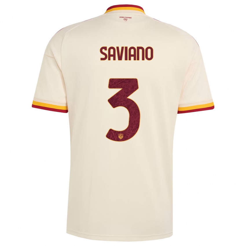 נשים Giuseppe Saviano #3 שמפניה אדום צהוב הרחק ג'רזי 2026/27 חולצה קצרה