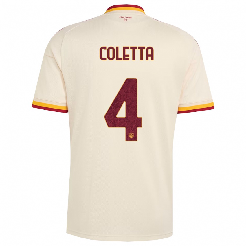 נשים Francesco Coletta #4 שמפניה אדום צהוב הרחק ג'רזי 2026/27 חולצה קצרה