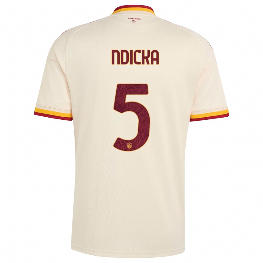 נשים Evan Ndicka #5 שמפניה אדום צהוב הרחק ג'רזי 2026/27 חולצה קצרה