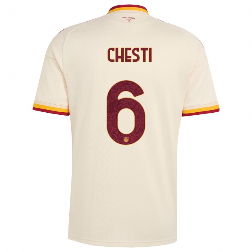 נשים Francesco Chesti #6 שמפניה אדום צהוב הרחק ג'רזי 2026/27 חולצה קצרה