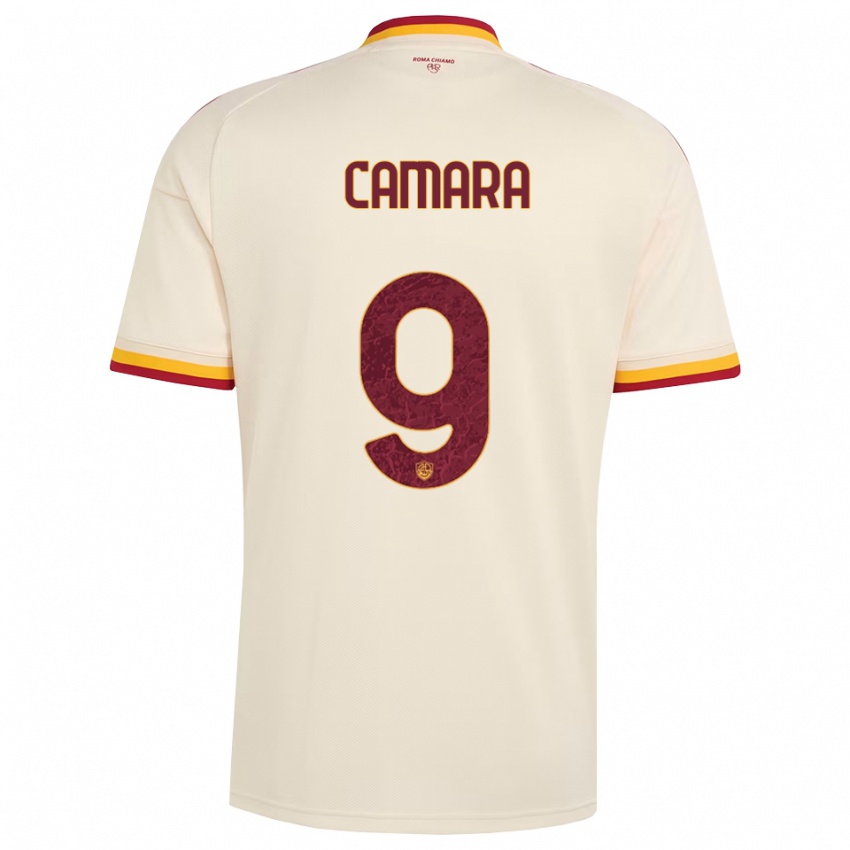 נשים Mandjou Camara #9 שמפניה אדום צהוב הרחק ג'רזי 2026/27 חולצה קצרה