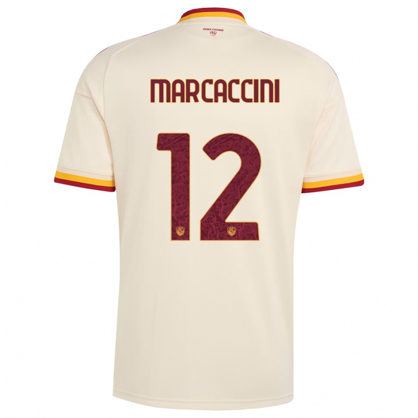נשים Alessio Marcaccini #12 שמפניה אדום צהוב הרחק ג'רזי 2026/27 חולצה קצרה