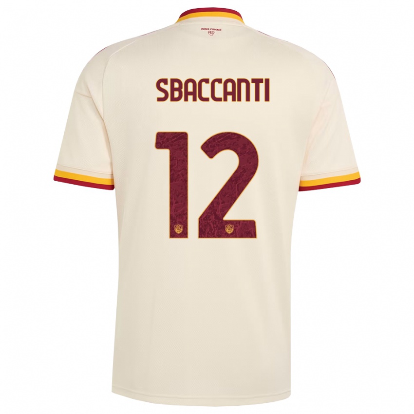 נשים Christian Sbaccanti #12 שמפניה אדום צהוב הרחק ג'רזי 2026/27 חולצה קצרה