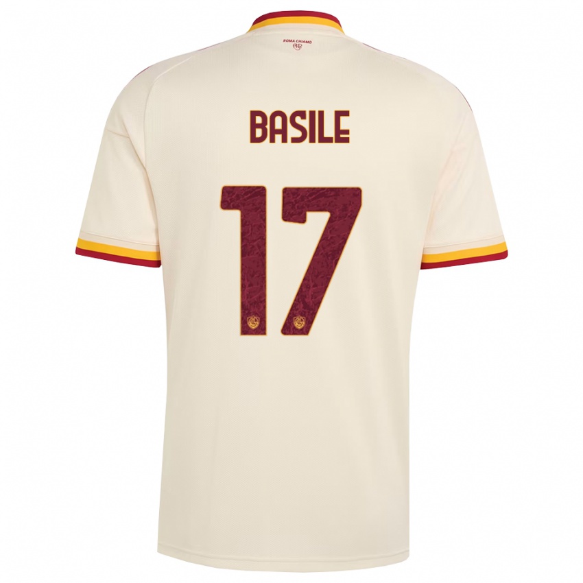 נשים Emmanuel Basile #17 שמפניה אדום צהוב הרחק ג'רזי 2026/27 חולצה קצרה
